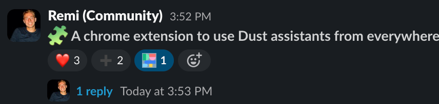 Emoji ajouté à un post Slack